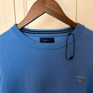 GANT Men's Classic Cotton Crew Neck Sweater - Blue